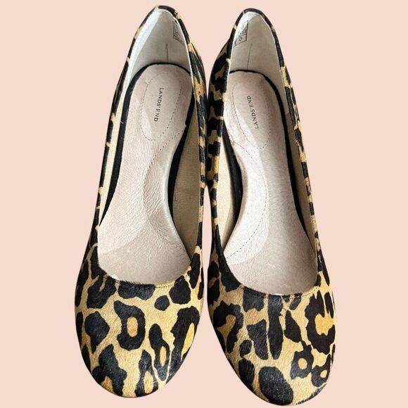 Lands End Leopard Minnie Calf Hair Pumps / SZ: 8.5 / NWT - Picture 2 of 10